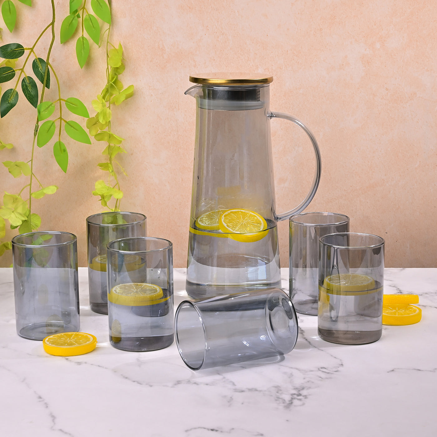 Classic Glass Carafe with Golden Lid