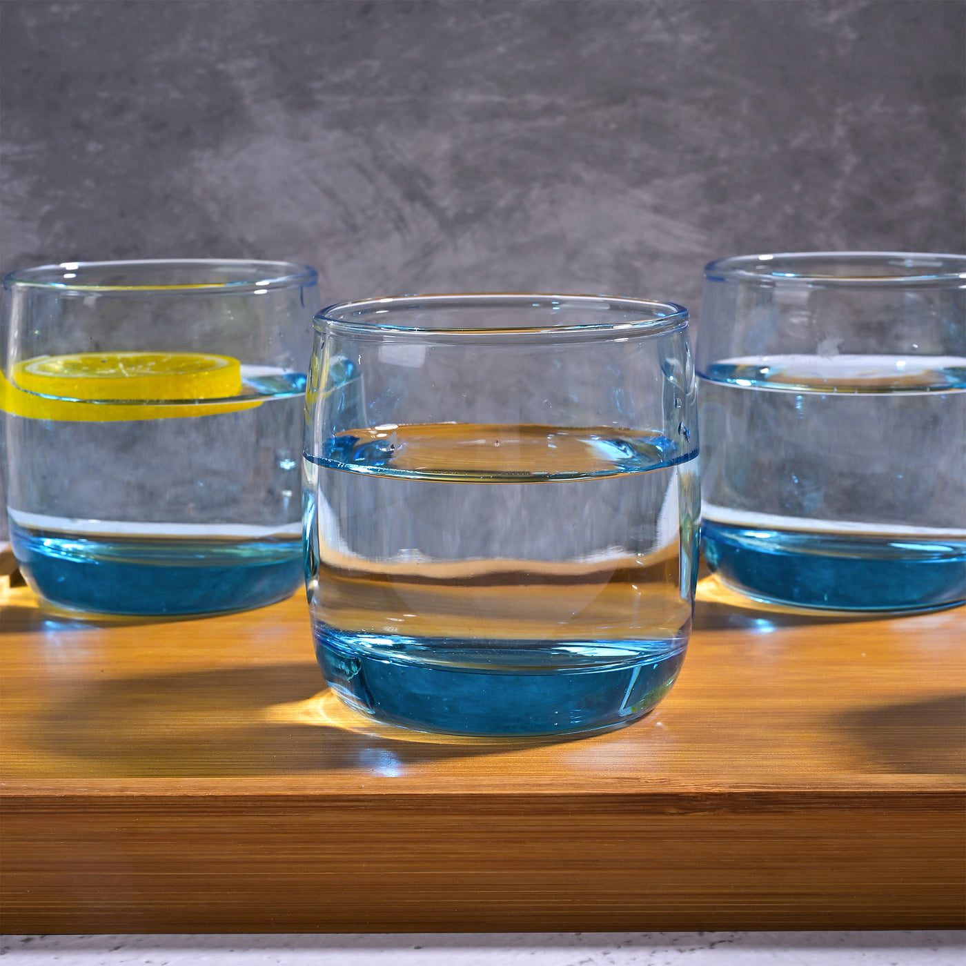 Blue Tinted Juice Glasses (Set of 4)