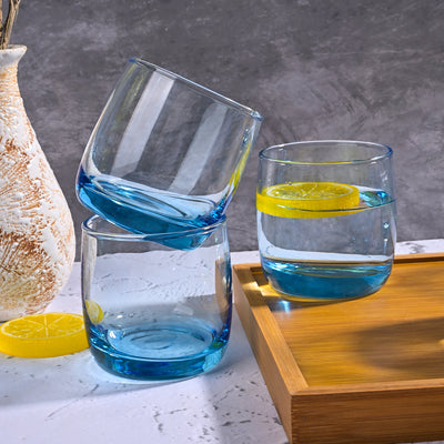 Blue Tinted Juice Glasses (Set of 4)