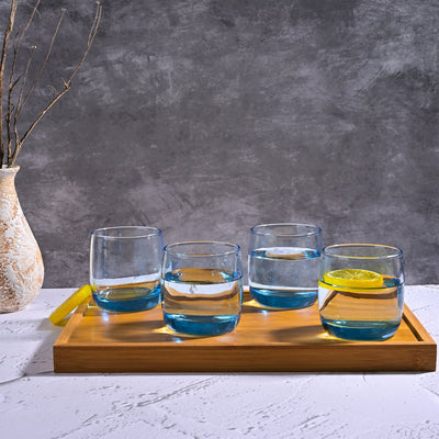 Blue Tinted Juice Glasses (Set of 4)