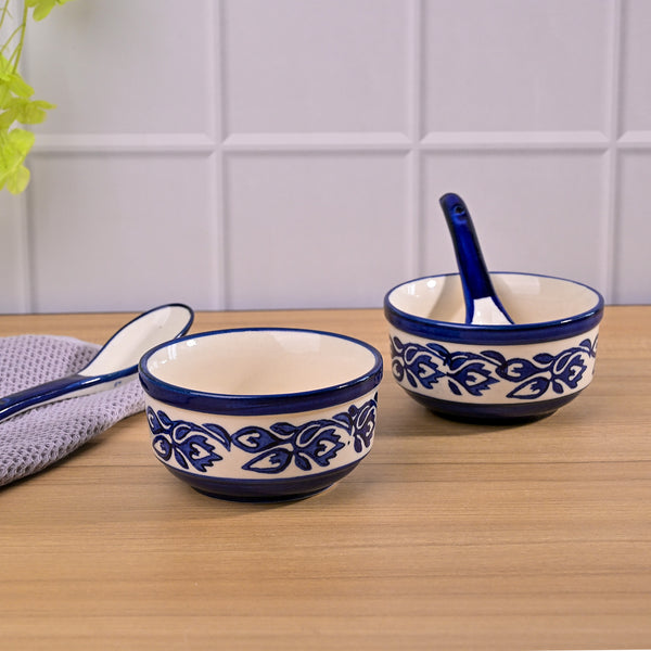 Floral Printed Porcelain Bowl (Set of 2)