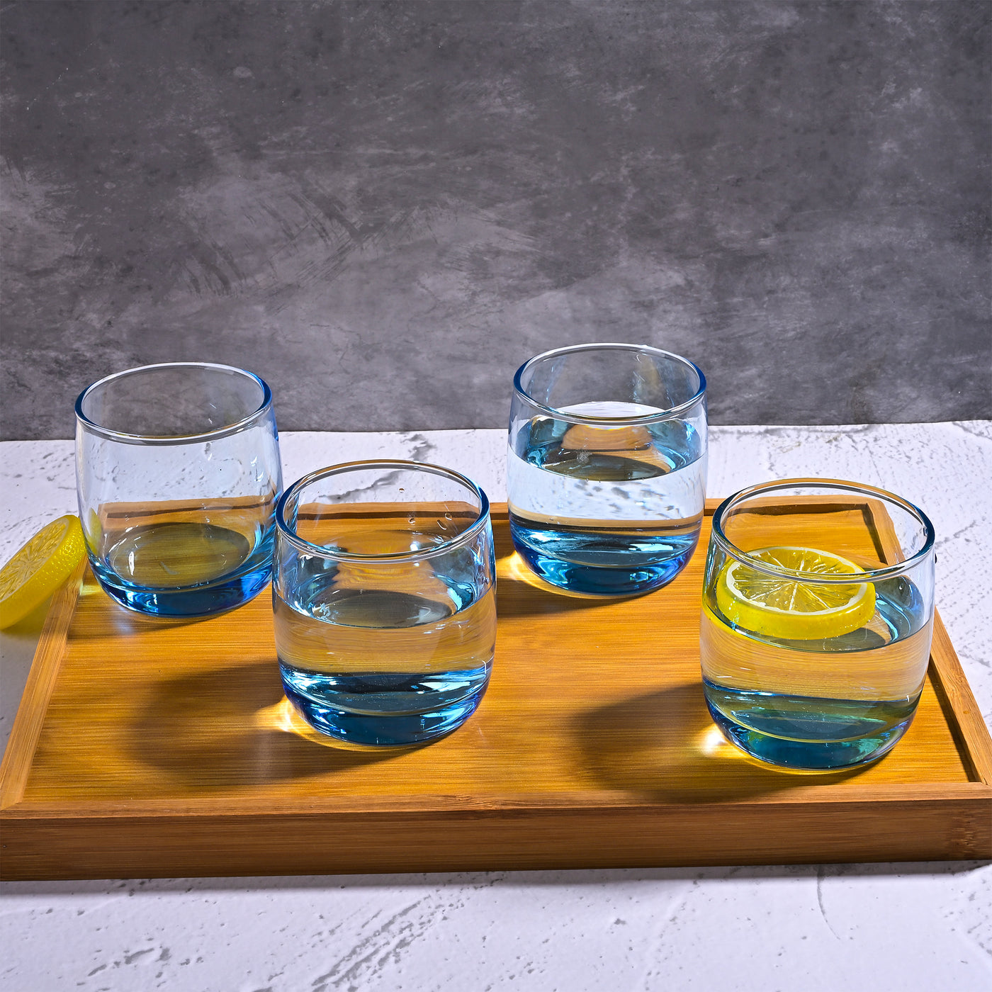 Blue Tinted Juice Glasses (Set of 4)