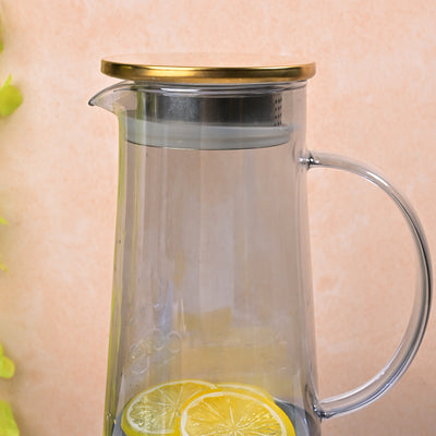 Classic Glass Carafe with Golden Lid