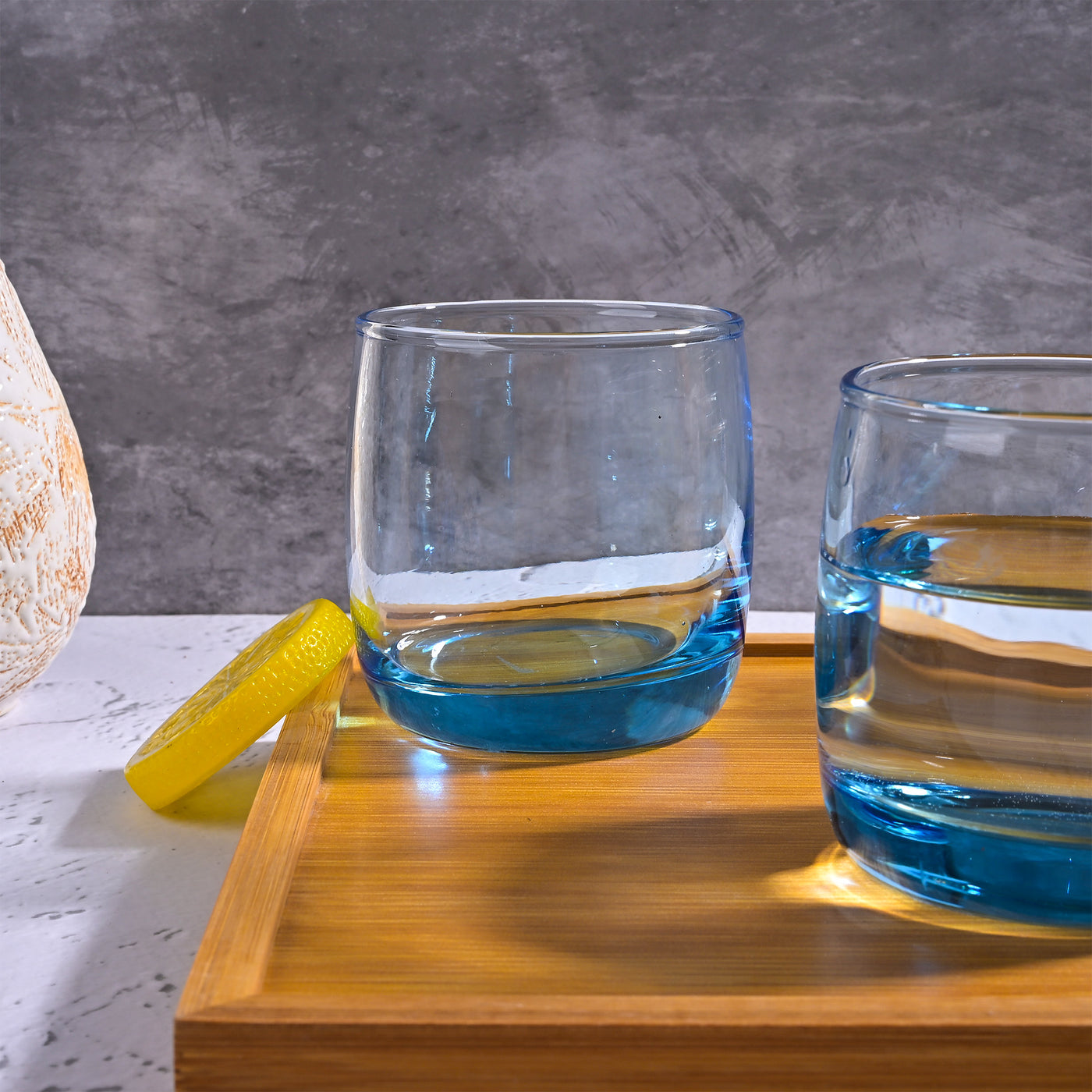 Blue Tinted Juice Glasses (Set of 2)