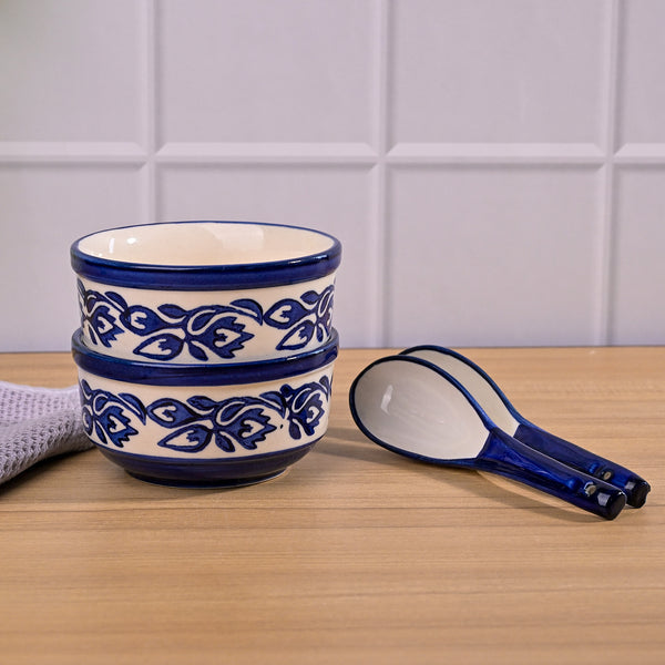 Floral Printed Porcelain Bowl (Set of 2)