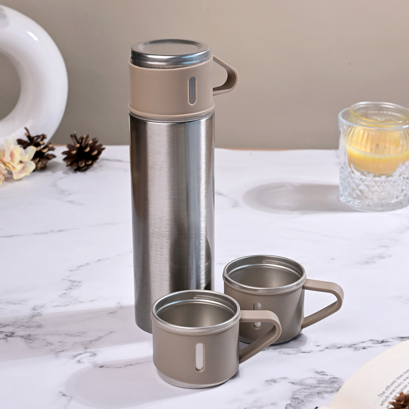 Elegant Stainless Steel Vacuum Flask Set