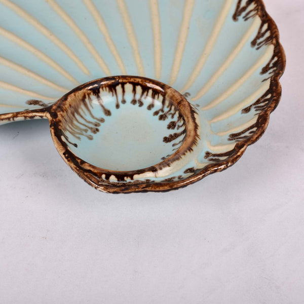 Antique Sky Blue Shell Platter