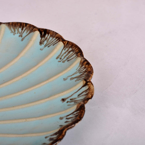 Antique Sky Blue Shell Platter