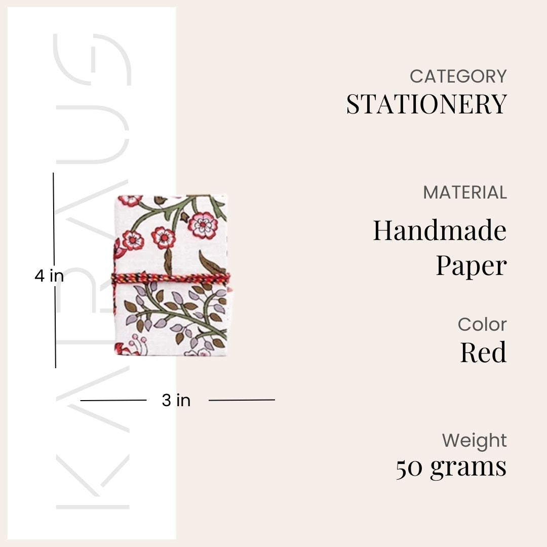 Floral Fabric Covered Diary (4x3inch)