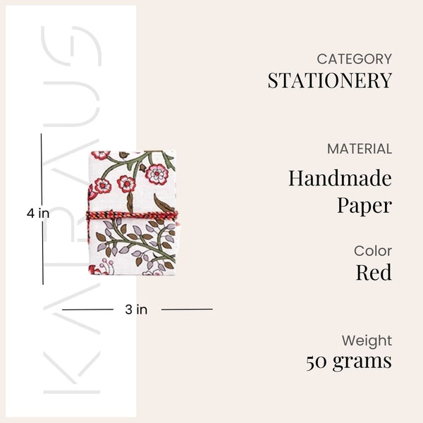 Floral Fabric Covered Diary (4x3inch)