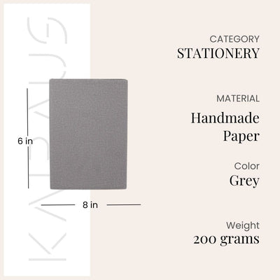 Grey Rexine Cover Diary (6x8inch)