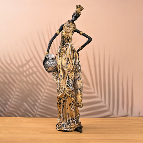 Antique African Tribal Woman Statue