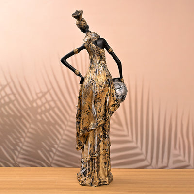 Antique African Tribal Woman Statue