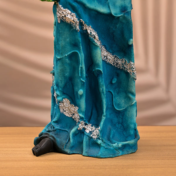 African Woman Holding Drum Statue