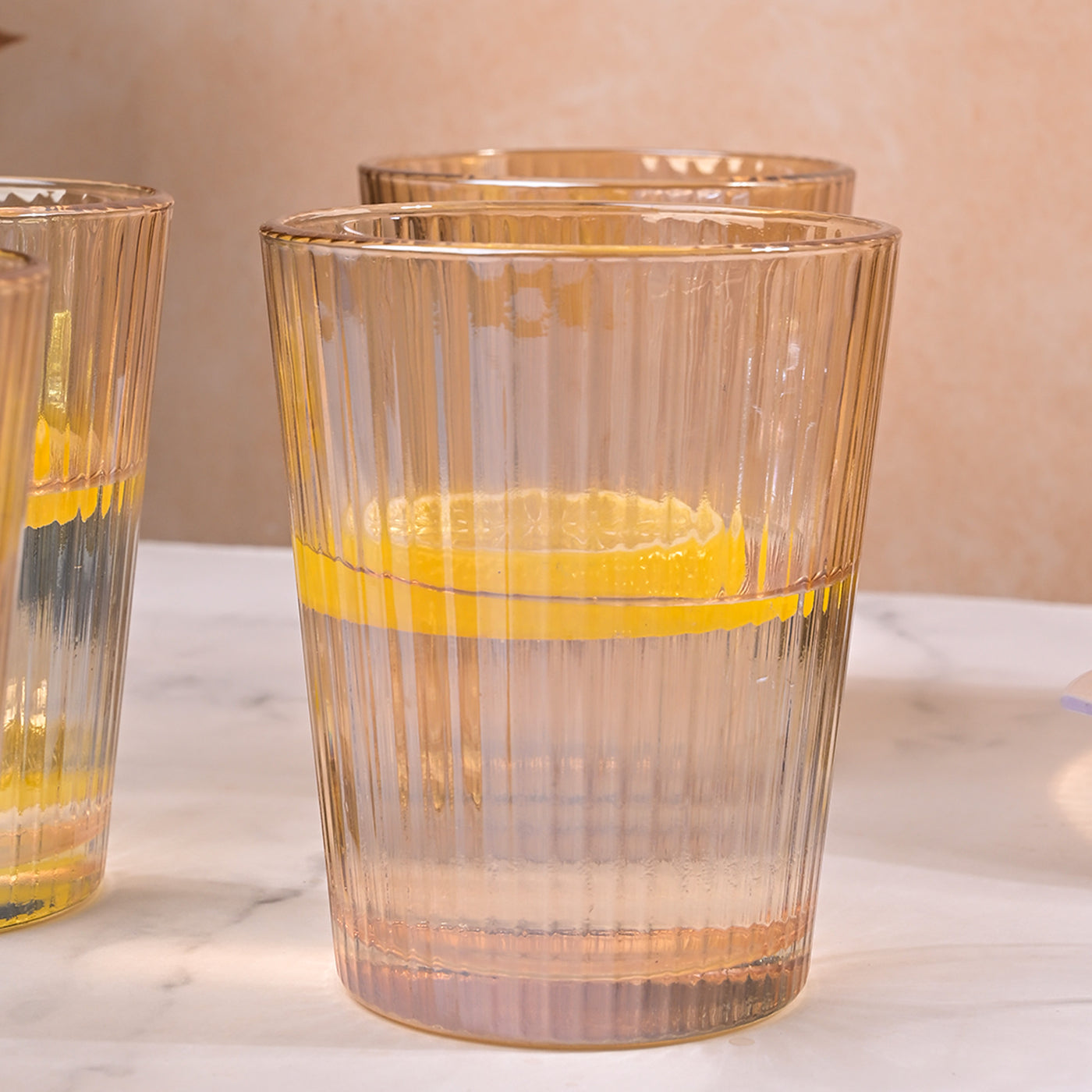 Amber-Tinted Glass Jug Set
