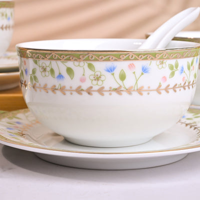 Elegant Porcelain Bowl and Spoon Sets