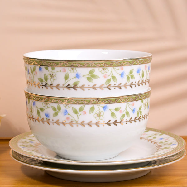 Elegant Porcelain Bowl and Spoon (Set of 2)