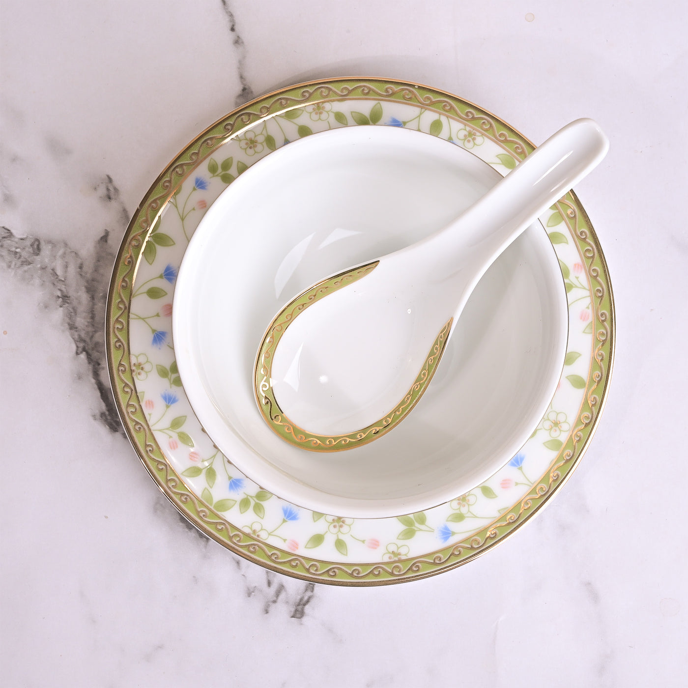 Elegant Porcelain Bowl and Spoon Sets