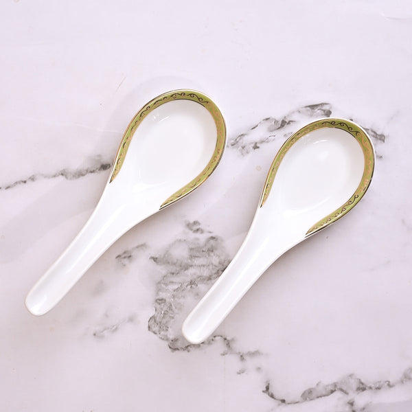 Elegant Porcelain Bowl and Spoon (Set of 2)