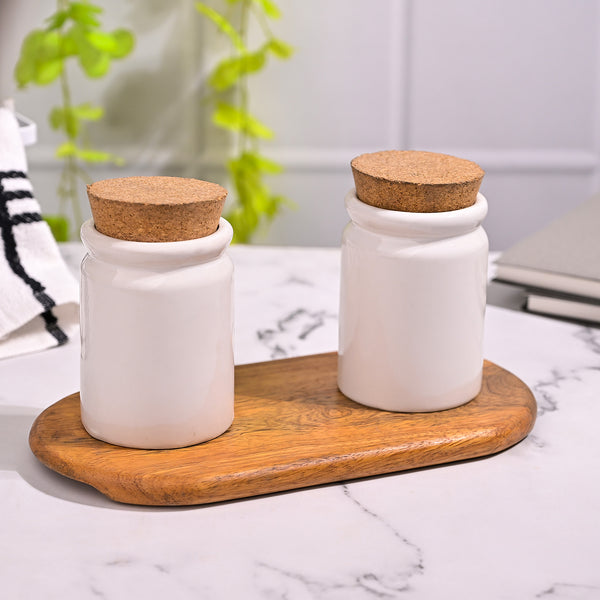 Timeless Ceramic Condiment Jars Set