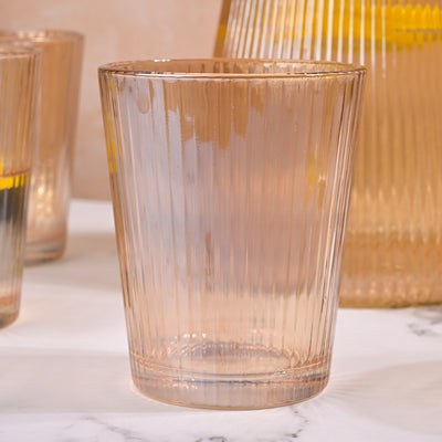 Amber-Tinted Glass Jug Set