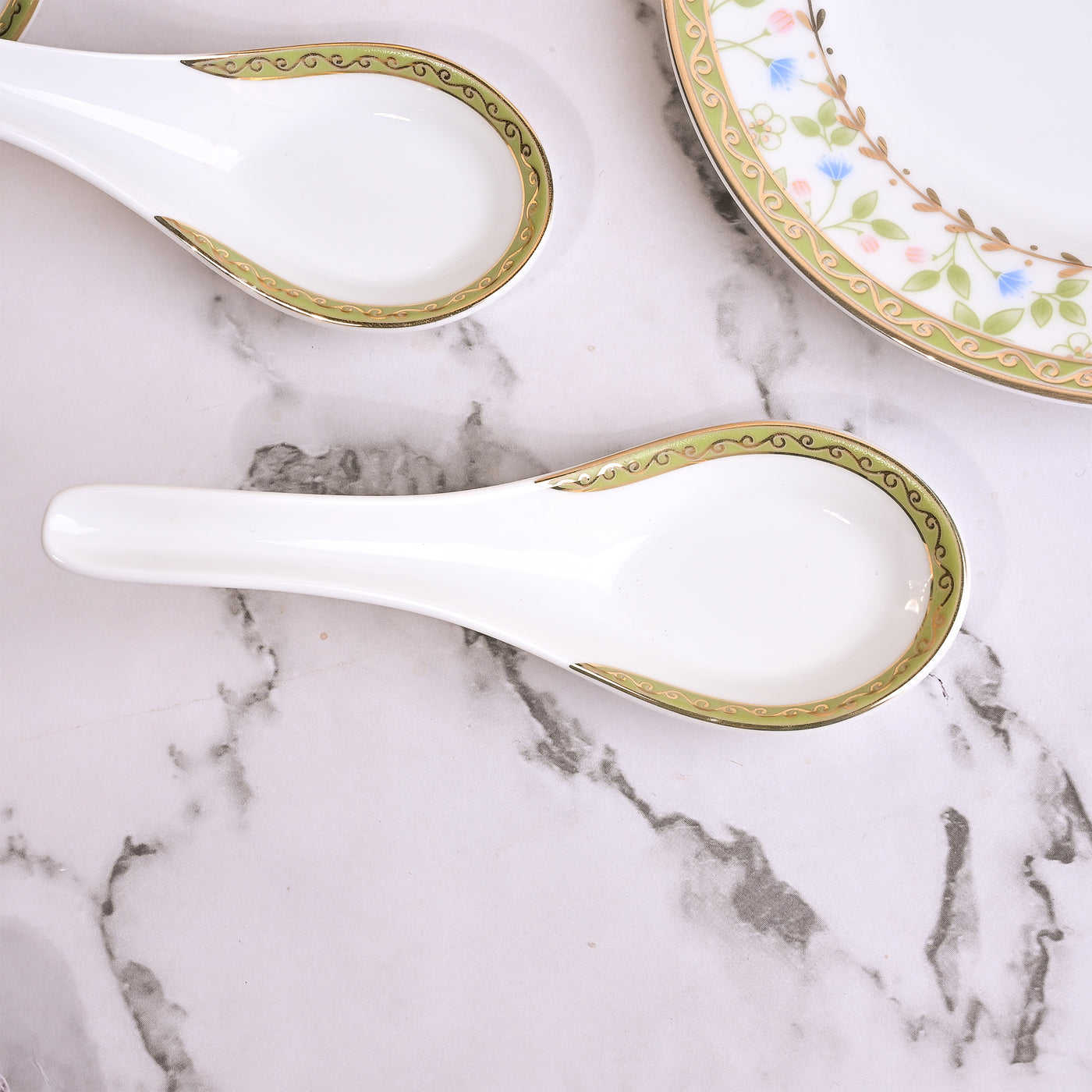 Elegant Porcelain Bowl and Spoon Sets