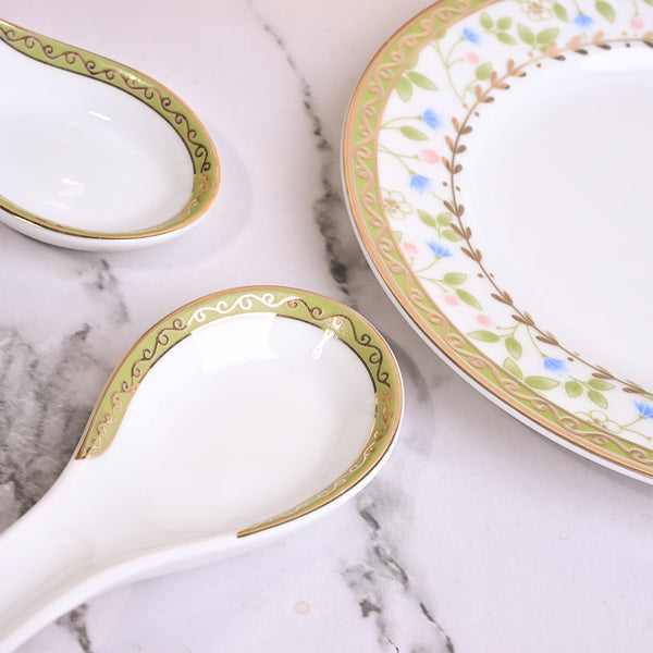 Elegant Porcelain Bowl and Spoon (Set of 6)