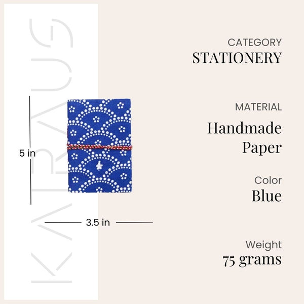 Handblock Printed Cover Diary (5x3.5inch)