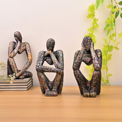 Copper Thinking Trios Sculpture Set
