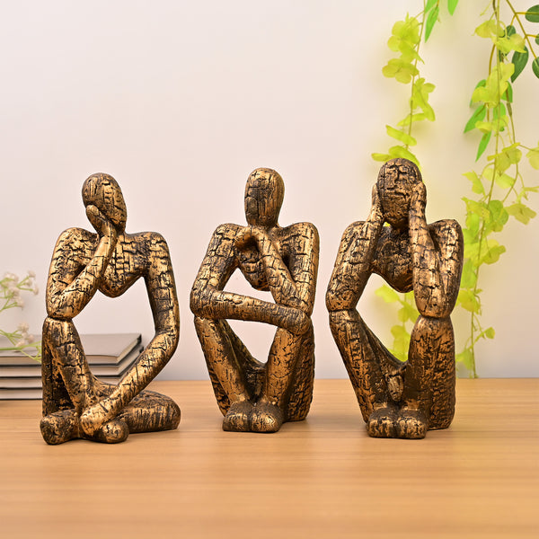 Gold Thinking Trios Sculpture Set