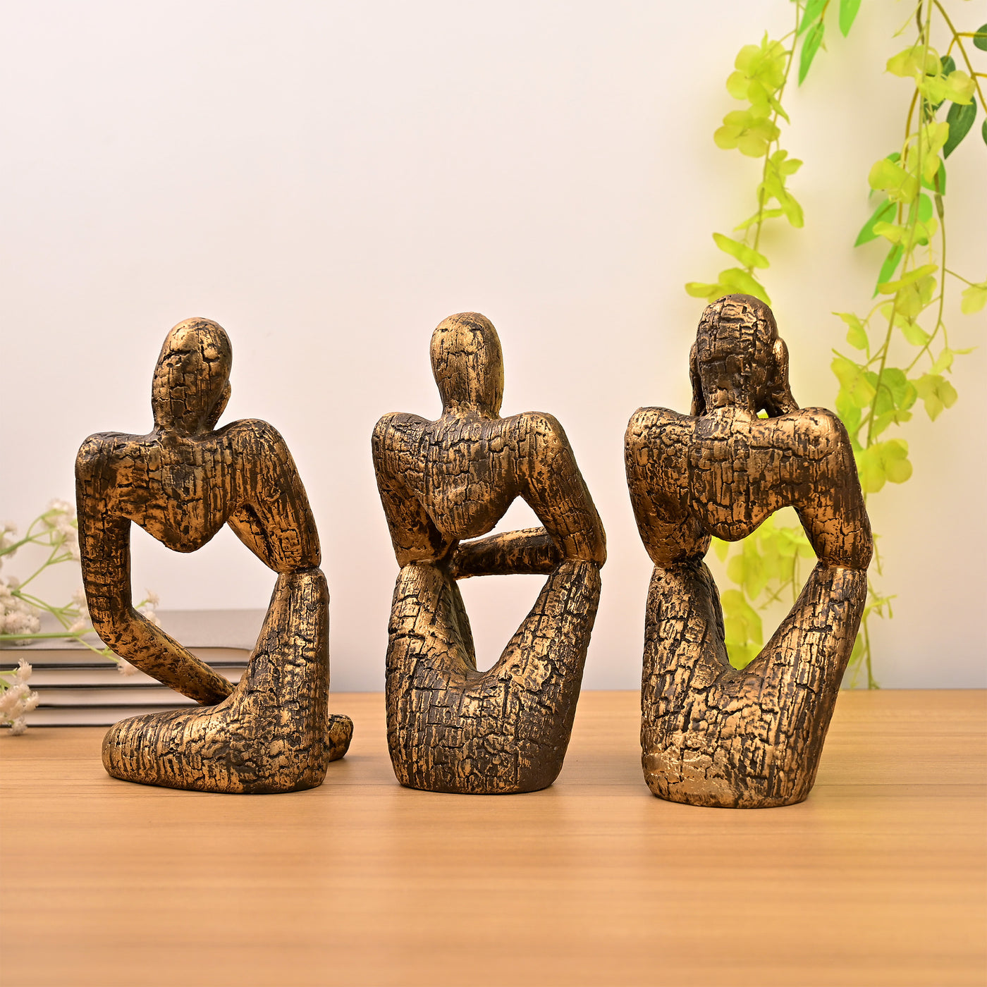 Gold Thinking Trios Sculpture Set