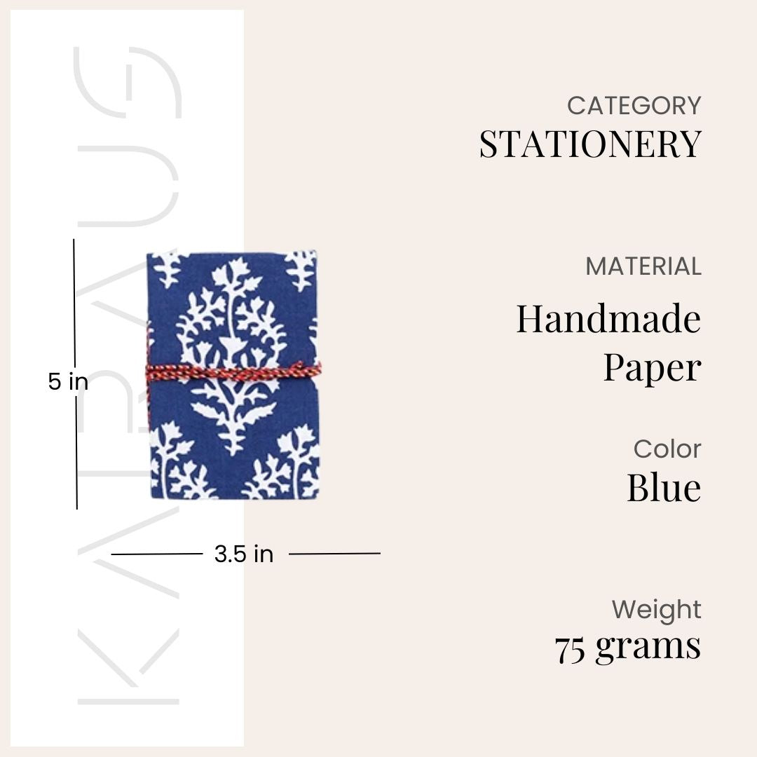 Indigo Blue Covered Handmade Diary (5x3.5inch)