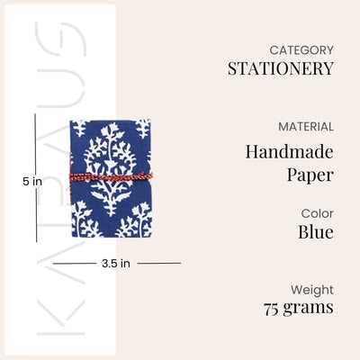 Indigo Blue Covered Handmade Diary (5x3.5inch)