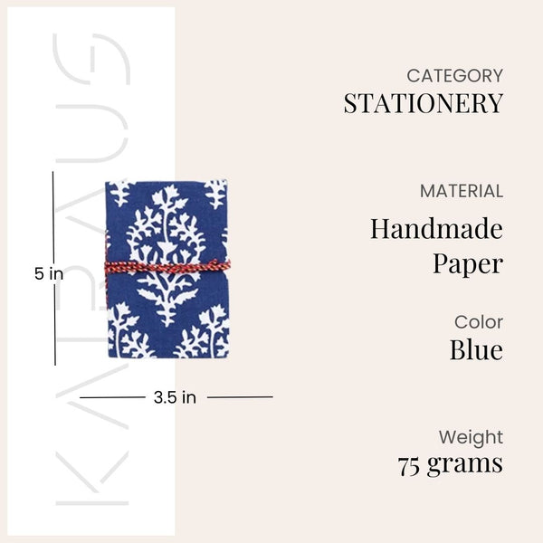 Indigo Blue Covered Handmade Diary (5x3.5inch)
