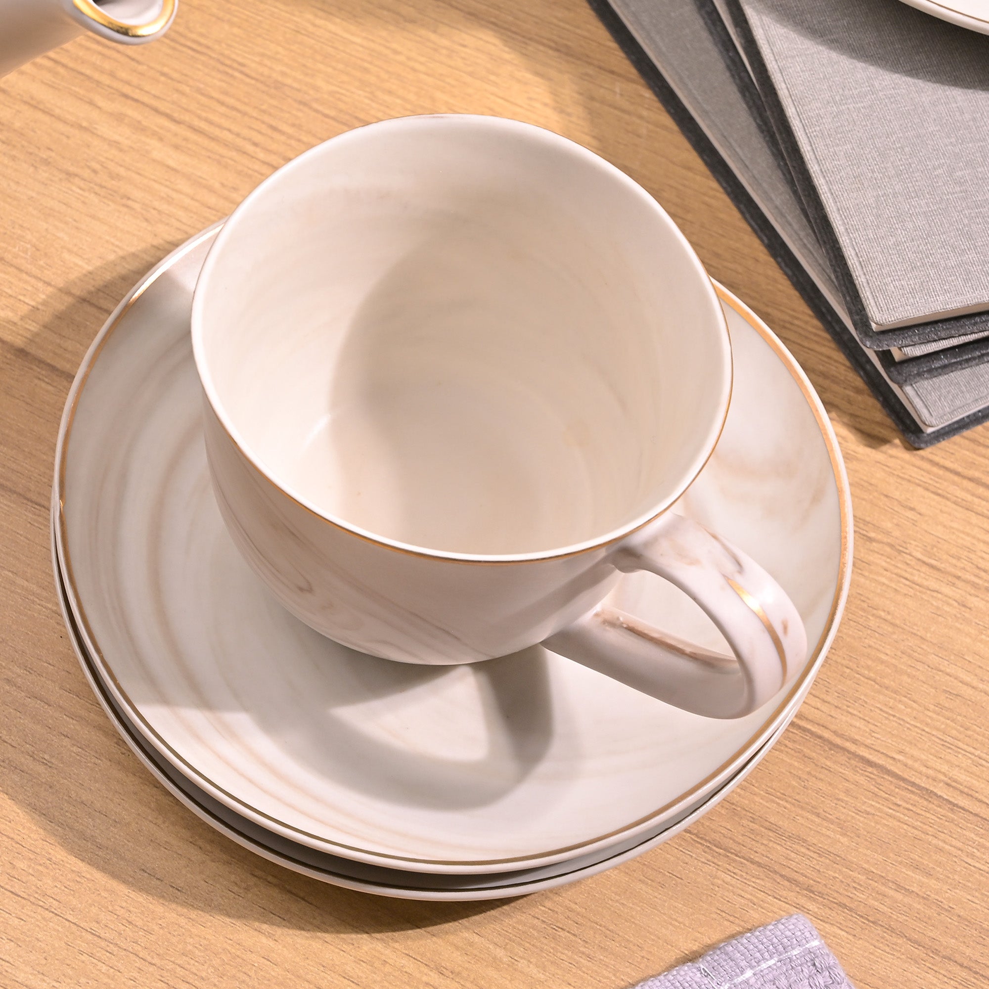 Greige Ceramic Tea Kettle Front View – Kairaus