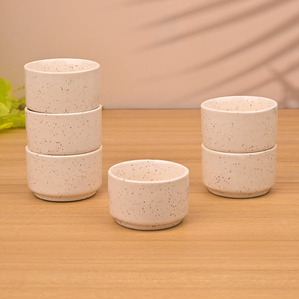Stylish White Ceramic Chutney Bowl (Set of 2)