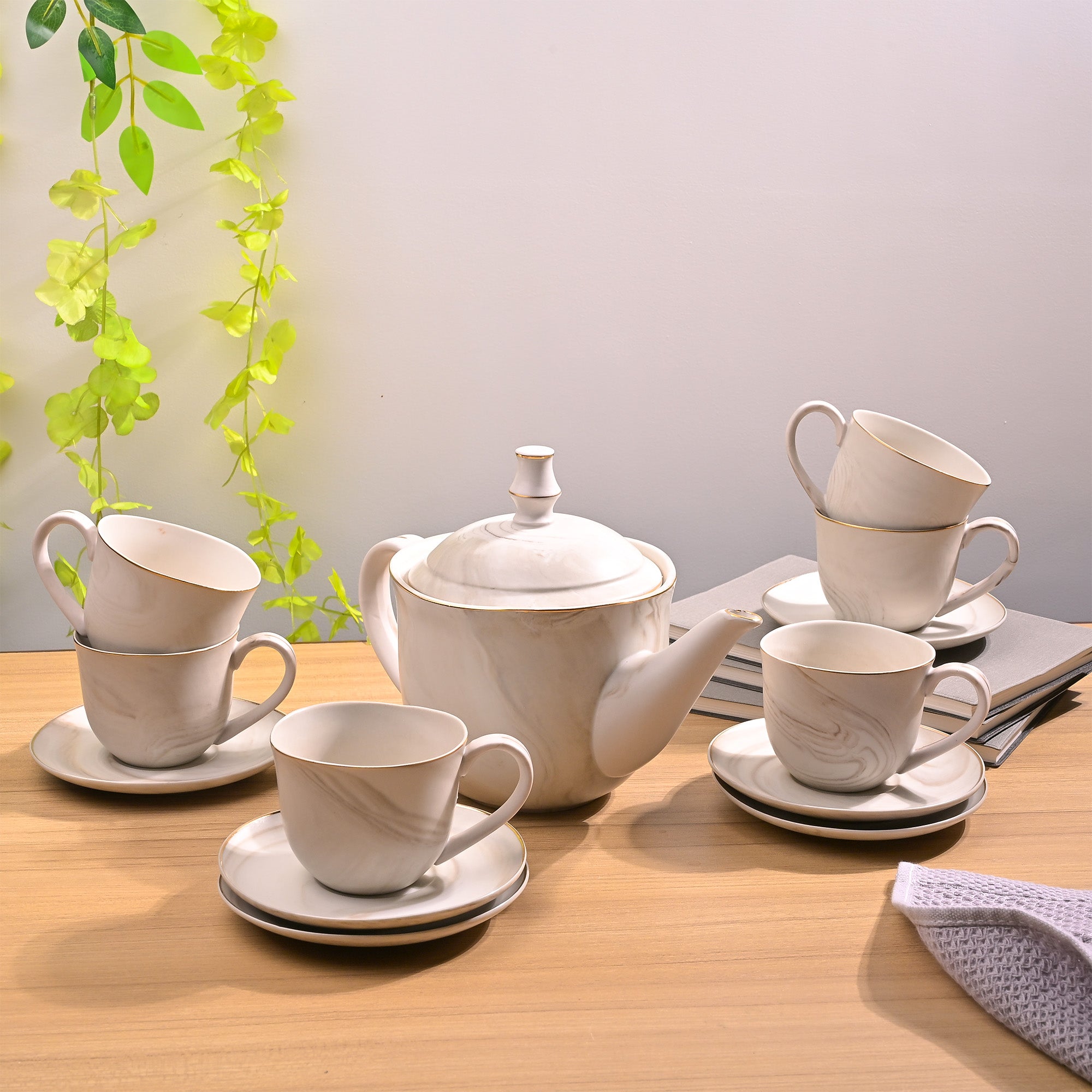 Greige Ceramic Tea Kettle Set of 6 – Kairaus