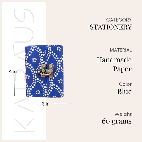 Aesthetic Handmade Diary with Lock (4x3inch)