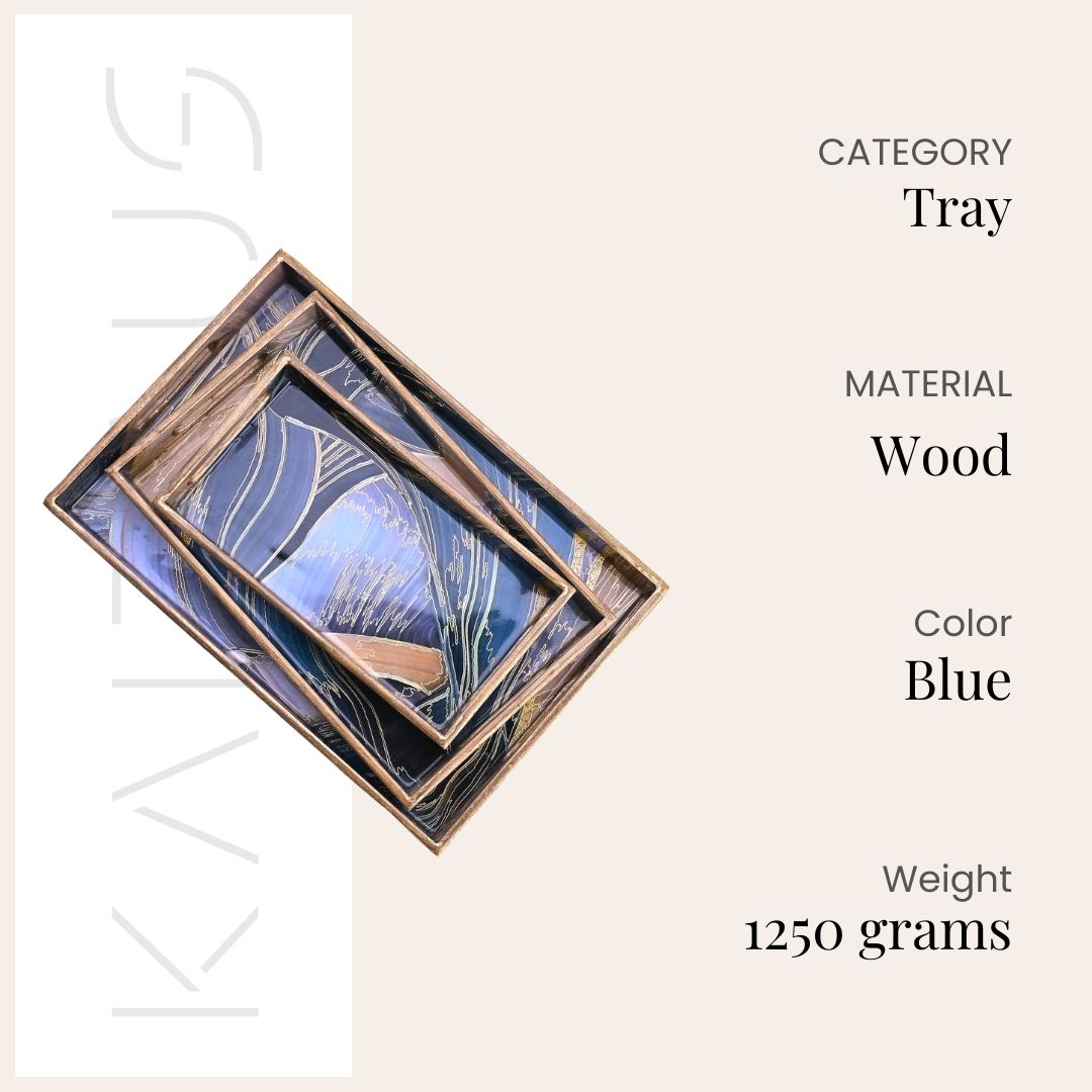 Midnight Mystery Serving Tray (Set of 3)
