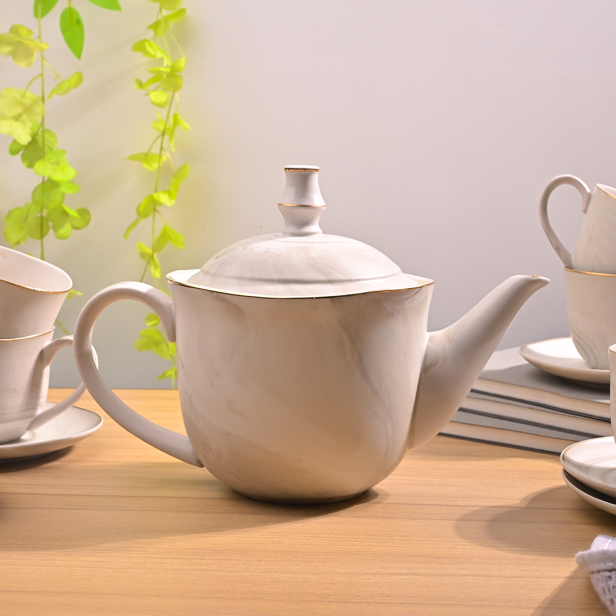 Greige Ceramic Tea Kettle Premium View – Kairaus