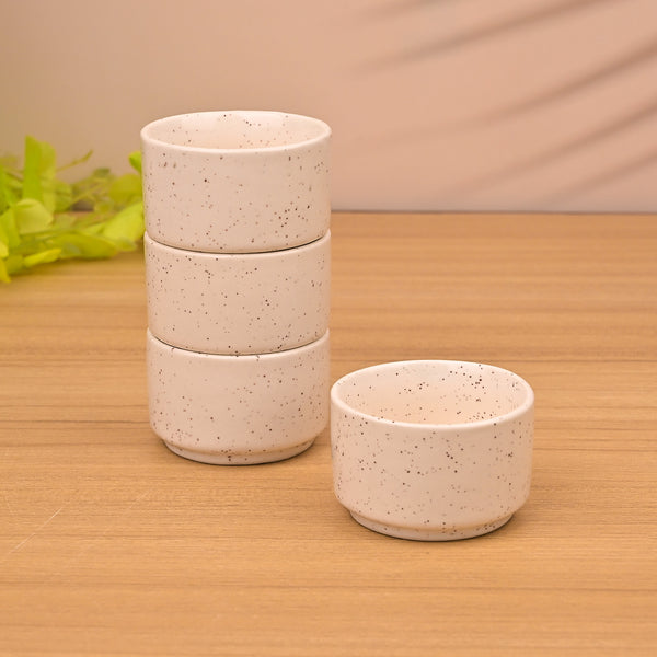 Stylish White Ceramic Chutney Bowl (Set of 2)
