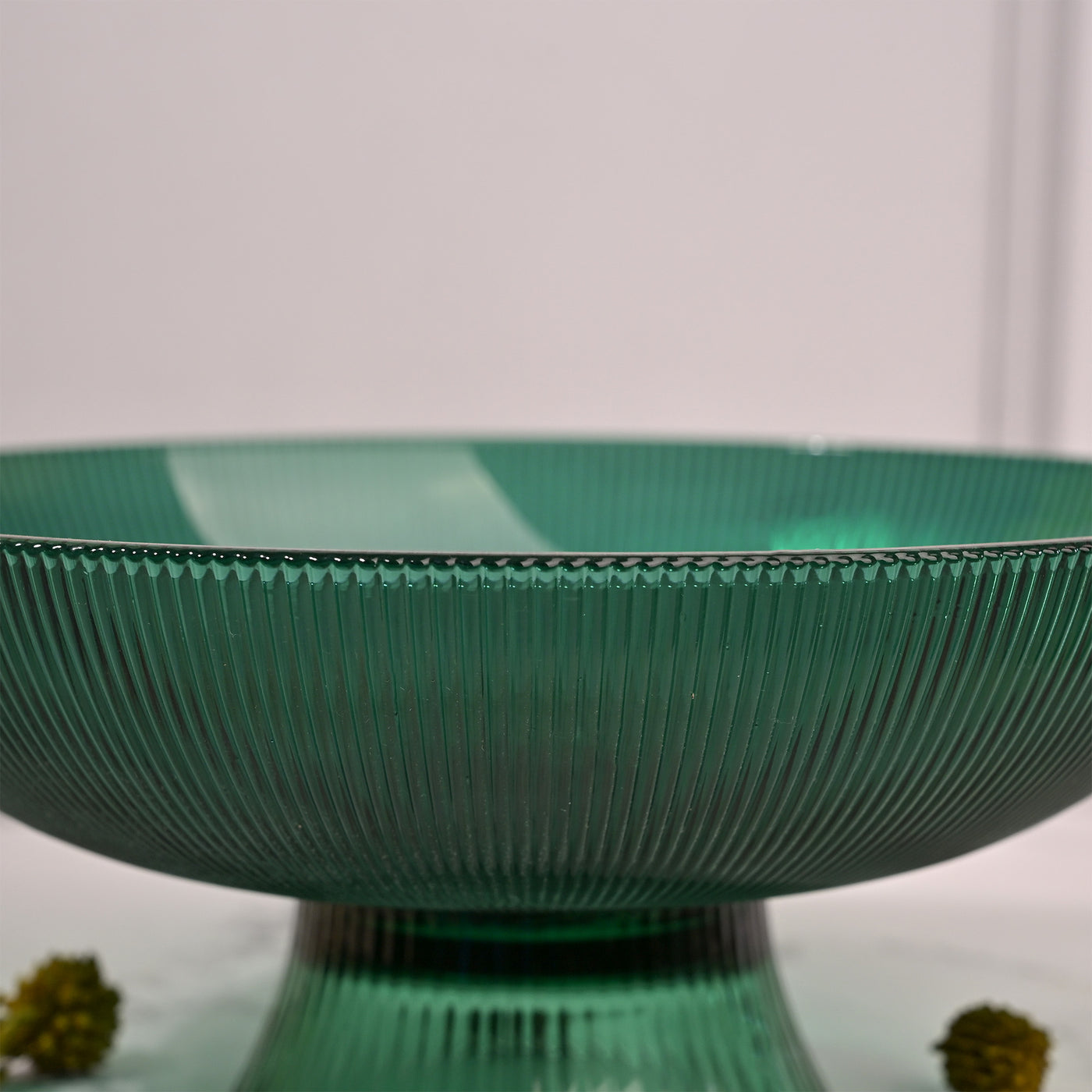 Elegant Green Glass Fruit Bowl
