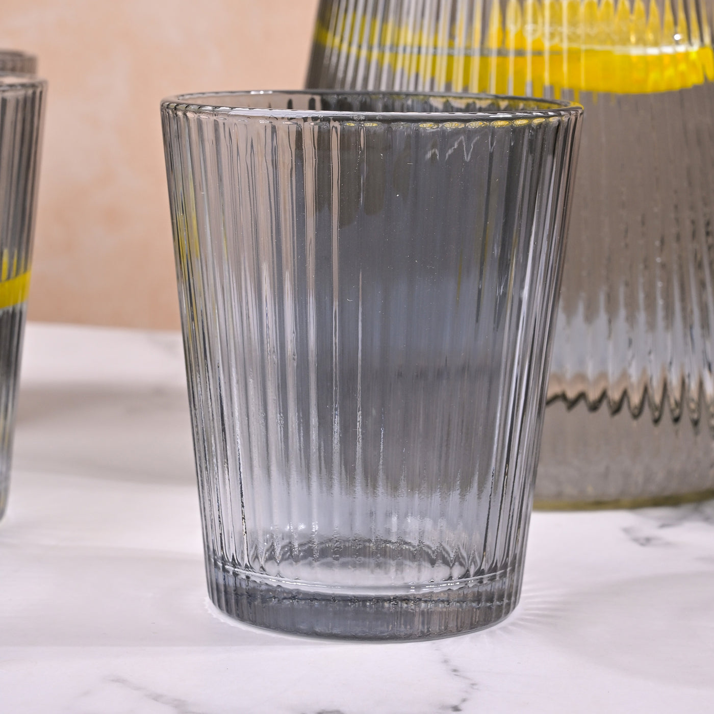 Smoke Grey Glass Jug Set