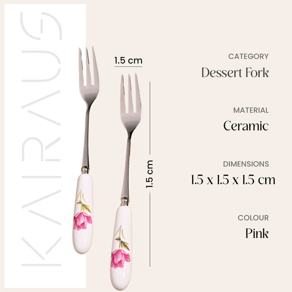 Chic Ceramic Rosebud Forks (Set of 2)