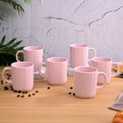 Light Pink Ceramic Coffee Mug Set of 6