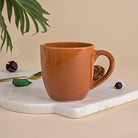 Glossy Ash Brown Ceramic Tea Cup Set of 6