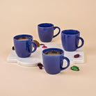 Midnight Blue Ceramic Tea Cup Set of 4