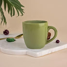 Elegant Olive Green Ceramic Tea Cup Set of 4