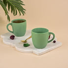 Vibrant Green Ceramic Tea Cup Set of 4