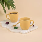 Classic Mustard Yellow Ceramic Tea Cup Set of 2